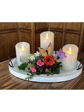 Luminara Real Flame-Effect Pillar Candles Set of 3 Remote w/Timer 4 3/4” H NIB!